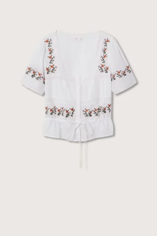 Embroidered cotton blouse