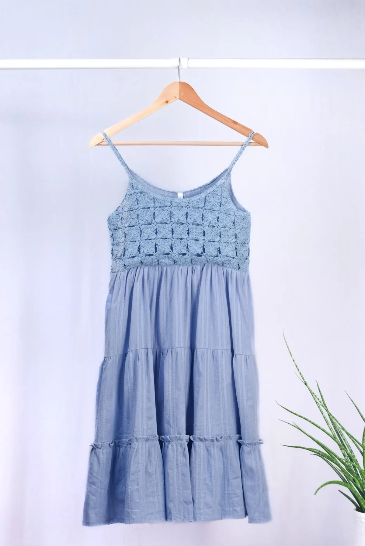 Crochet Lace Maxi Dress Solid Color for women