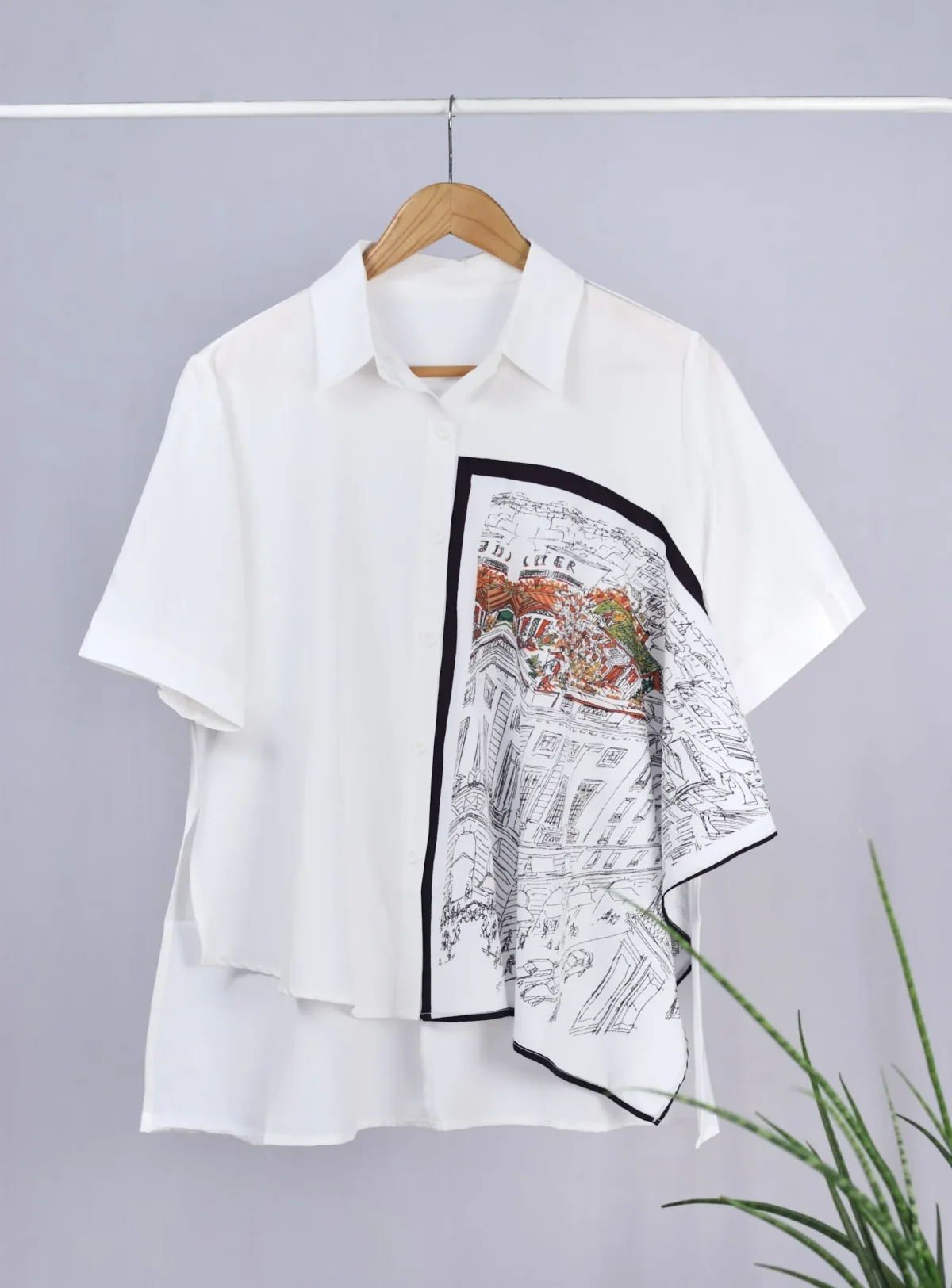 Oversized Floral Print Shirt for Women