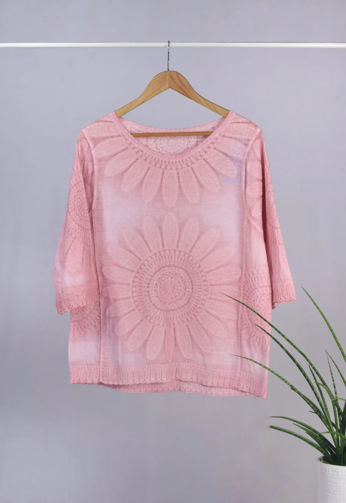 Light Pink Imported Oversized Cotton Top